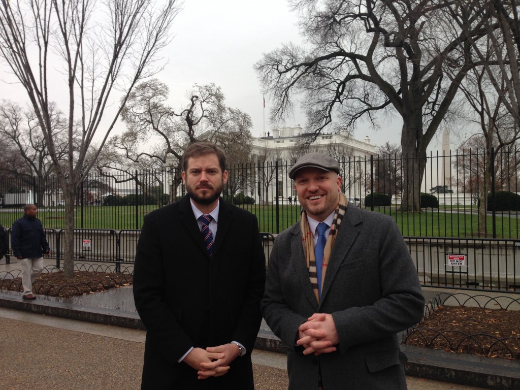 IAVA's Founder and CEO Paul Rieckhoff and Political Director Bill Rausch visit the White House for the President's announcement of new Defense Secretary Ashton Carter. 